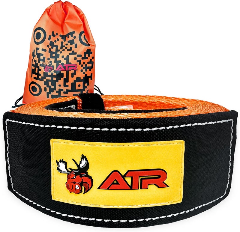 ATR Recovery Tow Strap 3″ x 20 ft – 22,200 lbs Breaking Strength, Heavy Duty Off-Road Recovery Strap for Truck, Jeep, SUV, Snatch Strap with Storage Bag – USA - Image 1